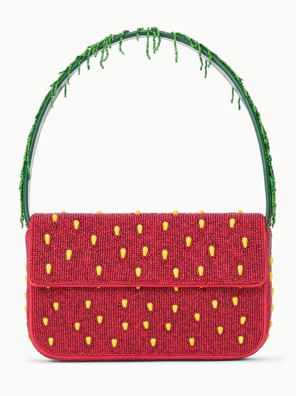 NWT Staud Beaded Tommy Shoulder Bag Strawberry Dream - Picture 13 of 16